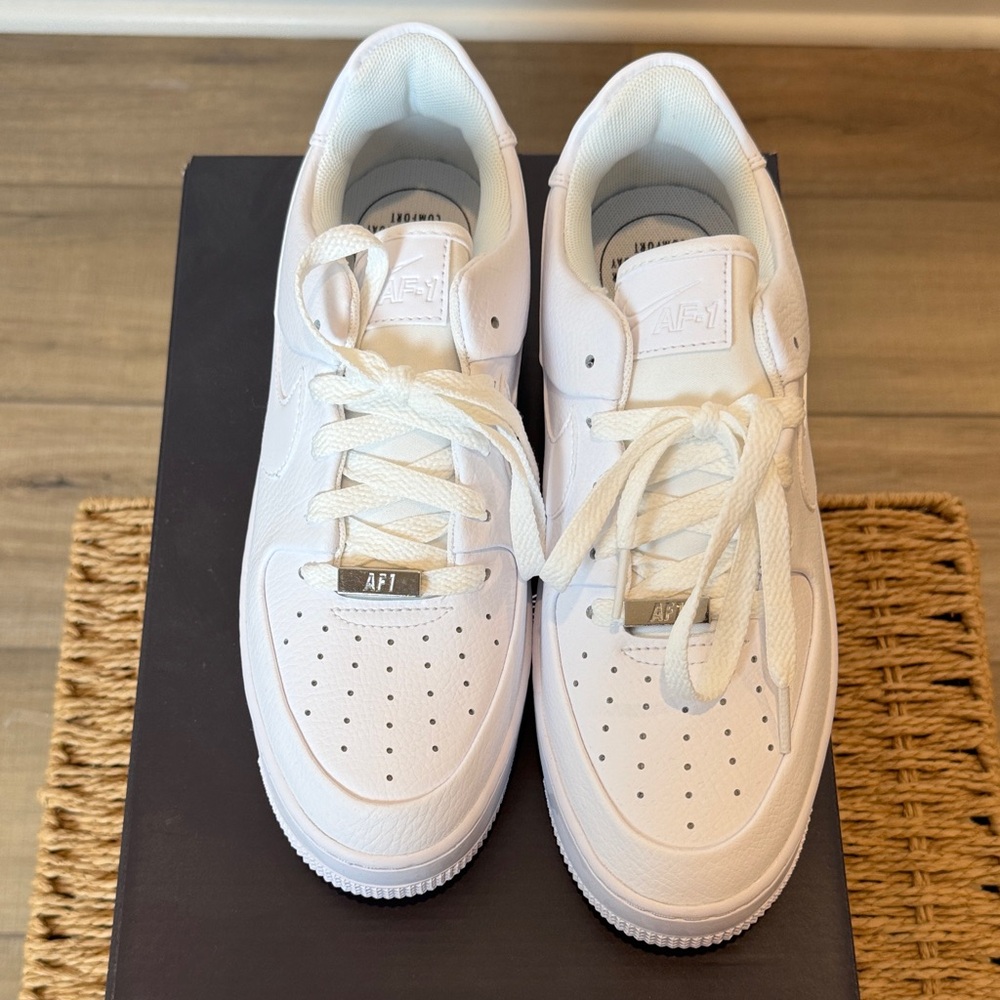 Nike Air Force 1 Sage Low All-White Sneakers NEW